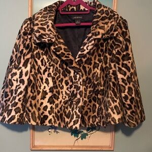 Lane Bryant Animal Print Teddy Jacket